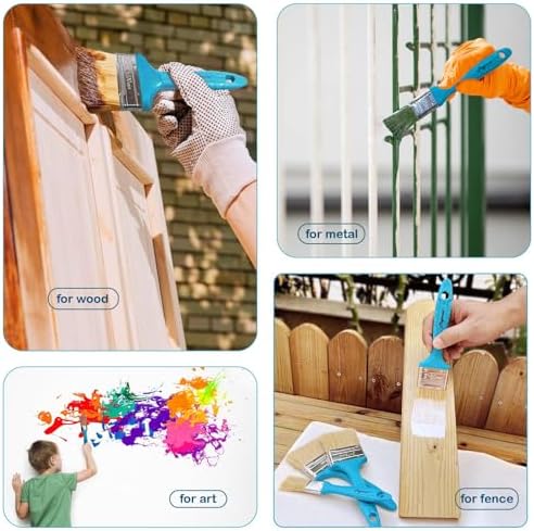 Magimate Household Bristle Paint Brush 1 2 3 4 Inch Stain Brushes Assorted