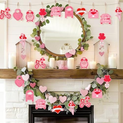 80PCS Wooden Heart Ornaments to Paint Valentine's Day Craft,10 Styles DIY Blank Unfinished Wood Heart Cutouts Ornament for Crafts Spring Tree Hanging Decorations Love