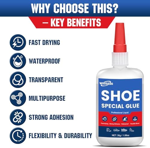 Shoe Glue 60g, Flexible & Waterproof Adhesive for Sole Repair & Restoration