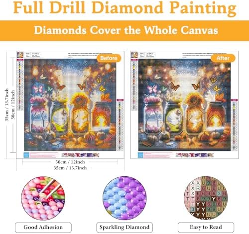 Diamond Art Kits for Adults & Beginners, Flower Bottle Diamond Painting Kit