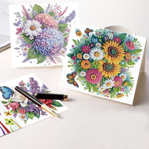 8 Packs Diamond Art Painting Greeting Card Kit Diamond Art Greeting Cards