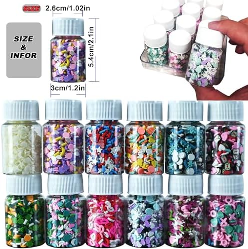 Fake Sprinkles 180g Polymer Clay Sprinkles Fake Candy Sprinkles Faux Sprinkles for Resin Slime Crafts Nail Art Slices Phone Case DIY Fake Cake Cupcake Ice Cream Shaker Card Project
