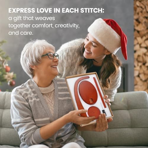 Yarn Holder for Crocheting with Magnetic Yarn Spinner-Warm Brown-Enlarg