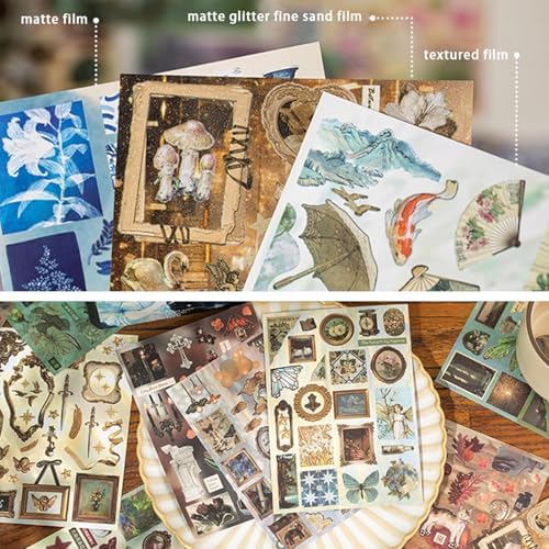Japanese Manga Style Sticker Book Four Seasons Radio Romantic Memory Series, 30 Pages Coated Paper Collection for Diary Scrapbooking Notebooks