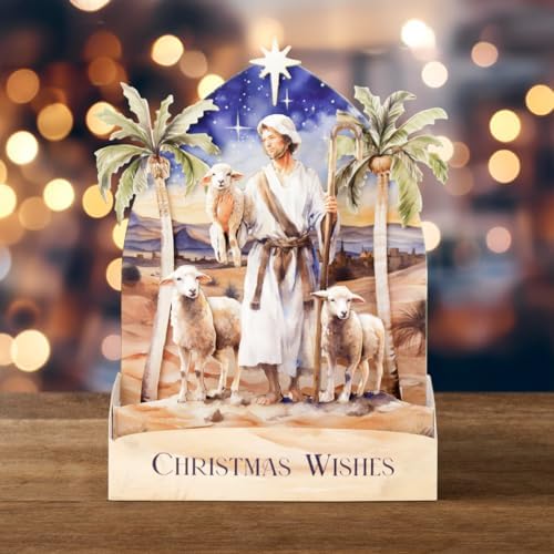 Katy Sue Nativity Scenes Pop Up Christmas Card Making Kit for Adults. Makes 12 Cards & Contains Nativity 3D Die-Cut Decoupage, Supports, Envelopes, Instructions & Foam Pads for Christmas Card Making