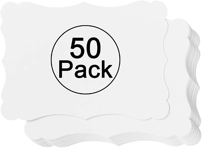 50 Pack Blank Kraft Greeting Cards, White, 5x7IN
