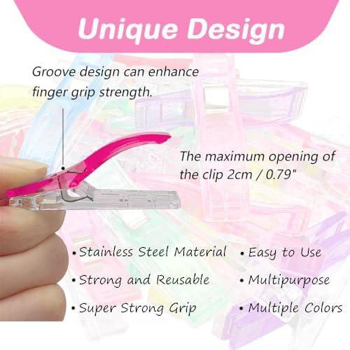 Large Sewing Clips for Fabric and Quilting 30 Pcs, KOLUP Jumbo Quilting Clips and Sewing Fabric Clips Crafting Tools Assorted Colors Premium Plastic Clips Sewing Notions for Sewing Quilting Supplies