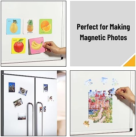 Mr. Pen- Adhesive Magnetic Sheets, 8" x 10", 4 Pack, Cuttable Magnets Flexible Magnet Sheets with Adhesive for Crafts Photos, Classroom Decorations, Easy Peel and Stickers for Planning