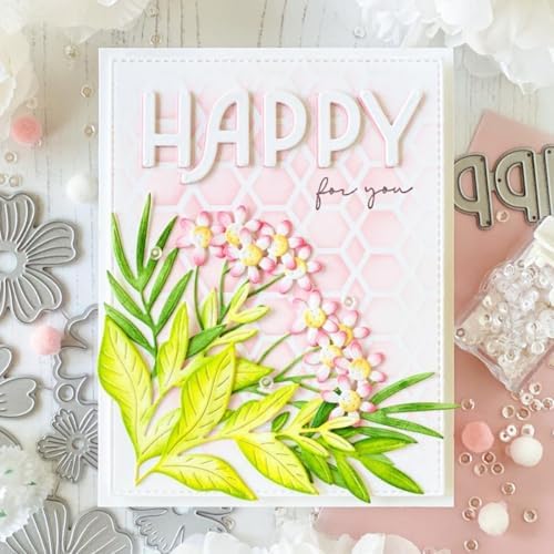 Scrapbooking Die-Cuts, Layer Frame Net Set Metal Cutting Dies for Card Making, Paper Craft Template, Background Embossing Stencils, DIY Album Décor (Flower Set C-11.4x11.3cm)