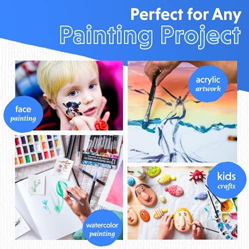 Crafts 4 All Artist Paint Brushes - Professional, Multi Tip, Nylon Hair Paintbrushes - Paintbrush Set of 10 for Acrylic, Watercolor, Christmas Decorations & Oil Painting - Art Supplies