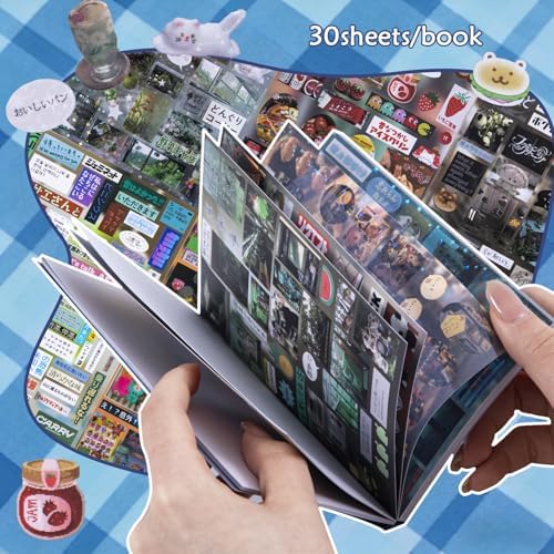 Japanese Retro Sticker Book for Adults – 990 PCS Heisei Aesthetic Kawaii Manga Stickers with Tweezers, Cute Scrapbook Sticker Book for Journaling, Scrapbooking & DIY Crafts, Girlhood Aesthetic Set