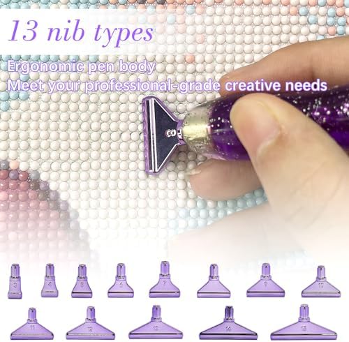 CXJINZE 119 Pcs Diamond Painting Tools Accessories Storage Kit, Purple