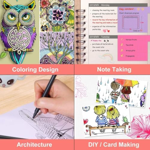 iBayam Journal Planner Fineliner Pens Fine Point 0.38mm, Cute School Office