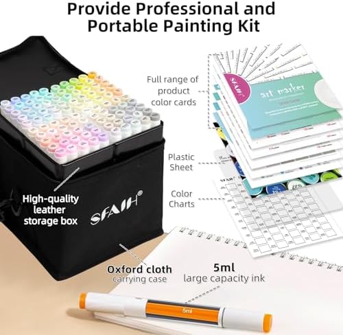 SFAIH Art Pastel Alcohol Markers Brush & Fine Tip - 101 Dreamy Colors