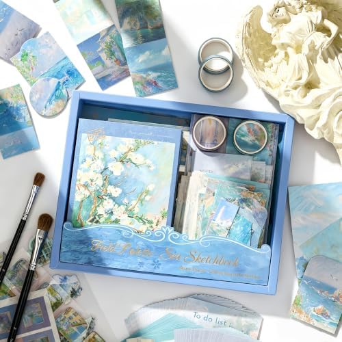 Oil Painting Scenery Scrapbooking Kit A6 Notebook Junk Journal Craft