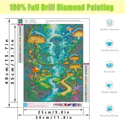 3 Pack Diamond Art Kits for Adults,Magic Mushroom Diamond Painting Kit