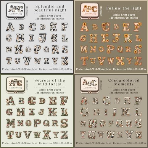 156 Pcs Aesthetic Faux Embroidery Alphabet Stickers for Journaling