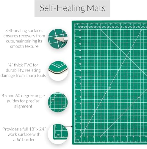 Breman Precision 18x24 Green Self Healing Cutting Hobby Mat for Craft