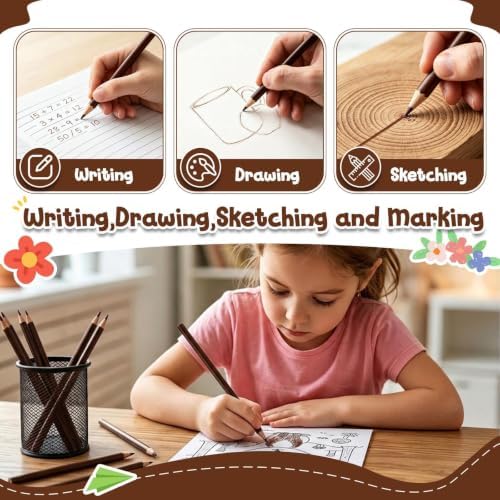 24 PCS Brown Colored Pencils, Pre-sharpened Professional Wooden Art Pencils Set for Artists Painting | Premium Drawing Sketching Supplies