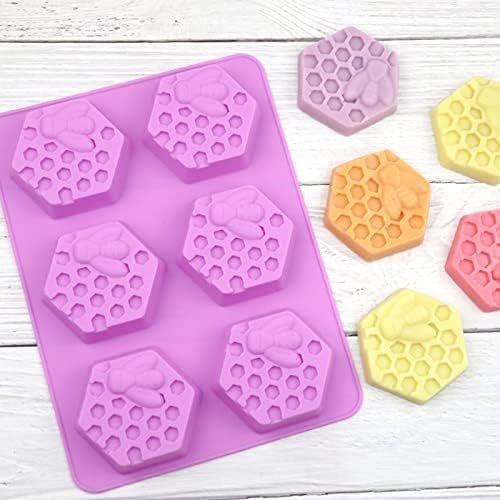 Honeycomb Soap Molds-Silicone Molds for Soap 3D Bee Soap Molds | PSKJATIN 3 Pcs Bee Soap Molds for Homemade Soap Bath Bombs Shower Steamer Lotion Bars Chocolate Candy