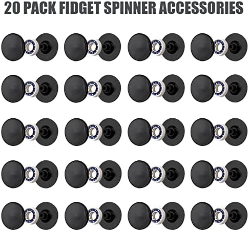 NiArt Fidget Spinner Bearings with Caps 20 Pack, Chrome Steel DIY Set