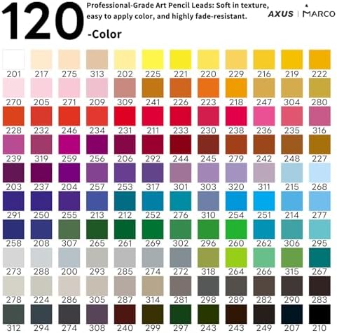 120 Thick Core Oil-Based Colored Pencils, Pastel Pencils