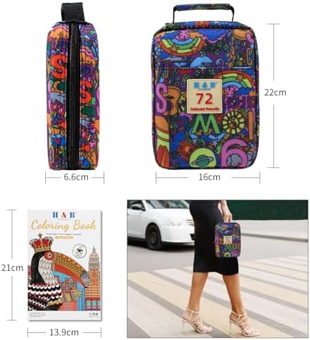 H & B 72PCS Colored Pencils for Adults with Coloring Book, Soft Core Oil-Based Drawing Pencils for Adult Coloring, Professional Art Supplies with Zipper Case for Artists