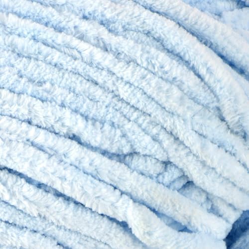 Loops & Threads Demi Purl Yarn – Super Bulky 100% Polyester, Soft Plush Chenille Yarn for Knitting & Crochet, Ideal for Blankets, Hats, Scarves & Crafts, Skyway