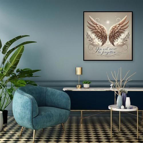 MBNTJHT Angel Wings Paint by Numbers Kit for Adults,Unframed Oil Painting by Number Kits for Adult Beginners,DIY Acrylic Painting Art Kits for Home Decor Gifts 16X16 Inch.