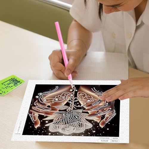 AiYuanzsh 5D Special Shaped Diamond Painting Kit - The Rose in Hand Design, Unique Crystal Rhinestone Diamond Art Set for Beginners and Adults, Perfect for Home Wall Decor and Holiday Gifts