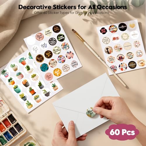 KOVIEDE 60 Pack Foldable Blank Watercolor Cards with Envelopes 4 x 6 Inch