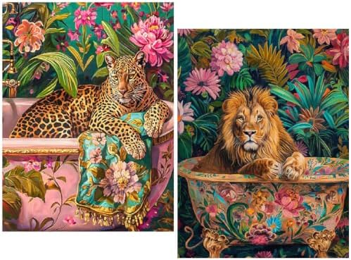 Cheetah Diamond Art Kits for Adults Diamond Painting Kits for Beginner2PACK