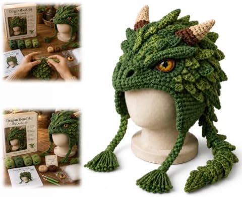 Fantasy Animal Hood Hat DIY Crochet Kit, Complete Crochet Starter Set