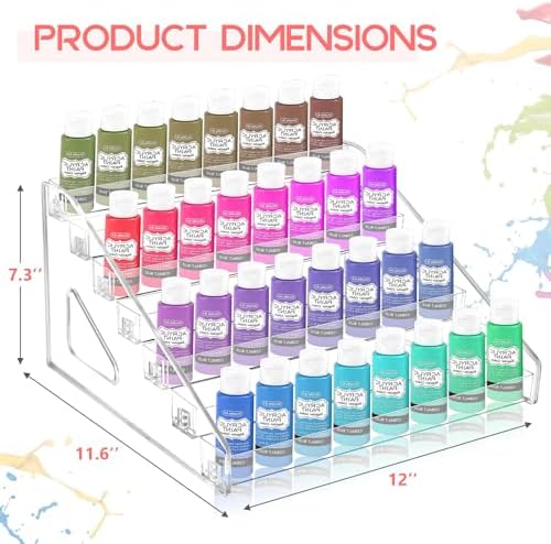Vowcarol Clear Paint Organizer, Miniature Paint Holder 7 Layers Paint Storage Rack, Craft Paint Organizer Rack