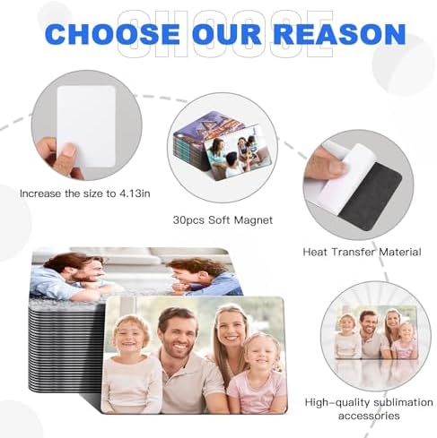 30 PCS Sublimation Magnet Blanks Bulk, 4x3 Inch, Soft Magnetic
