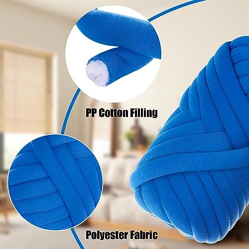 JeogYong Chunky Yarn for Hand Knitting, 1.1lb/20 Yards Arm Knitting Bulky Giant Tubular Yarn for Bags, Baskets, Pillows, Pet Nests, DIY Crafts (Red)