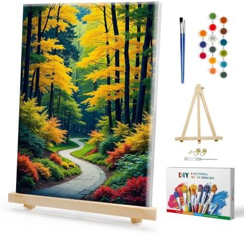 SmartEZ Framed Paint by Numbers Kit for Adults, Forest Paint by Numbers