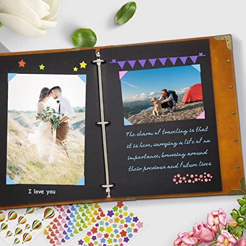 ZEEYUAN Mothers' Day Gift Scrapbook Album for Mom, Leather Photo Album Journal Scrap Book Family Scrapbook Gift for Mom Grandma
