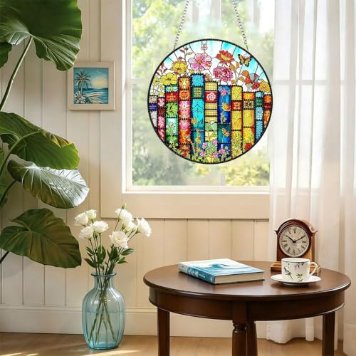 Tabszca Book Flower Hanging Diamond Art Kits for Adults, Pendant Suncatcher