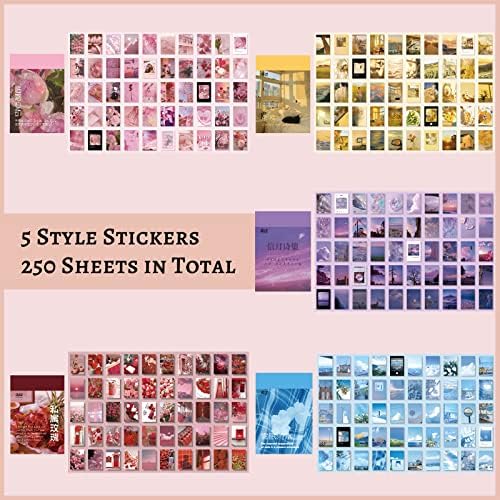 450 Pieces Washi Sticker Set, 9 Set Scrapbooking Diary Planner Album Diary Notebook, Scrapbooking Sticker Journaling Supplies for DIY Arts and Crafts Card Making Laptop Decoration