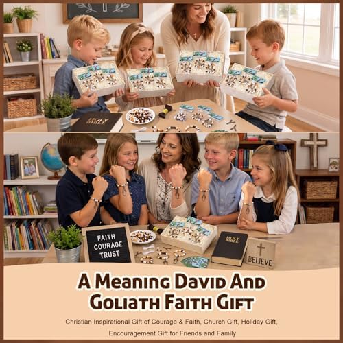 Soulchen 1120 Pcs/24 Sets David and Goliath Crafts Kit Beads Bracelets Vbs