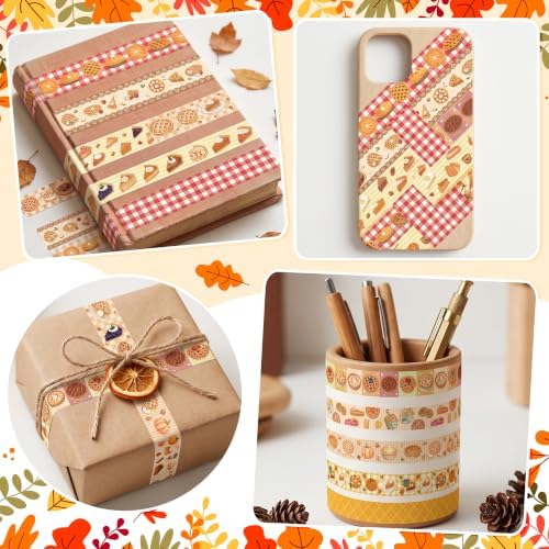 12 Rolls Autumn Bakery Designs Washi Tape for Baking Recipe Books