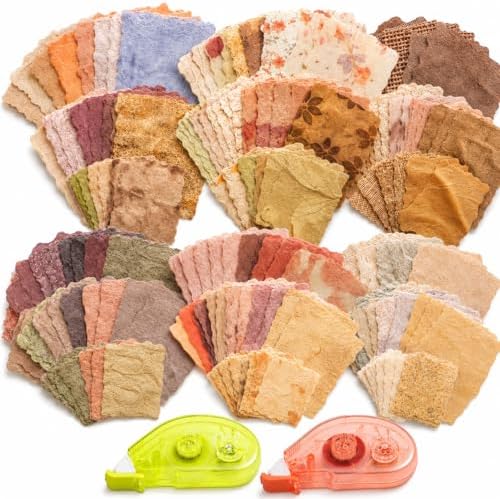 170 Pcs Sheets Vintage Scrapbook Paper Kit with Photo Tapes, Textured Scrapbook Paper, Scrapbooking Supplies, Junk Journal Supplies, Decorative Decoupage Card, Mixed Media Collage Making Craft
