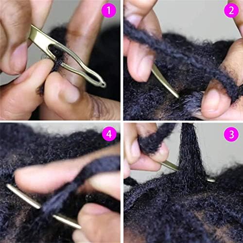 WILLBOND 5 Pcs Interlocking Tool for Locs Dreadlock Metal Box,Gold