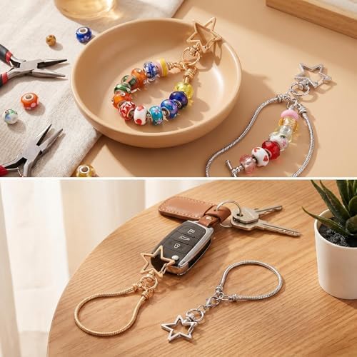 10PCS Beadable Keychain Bars Mixed Color Chain Keychains Key Chain Making Kit