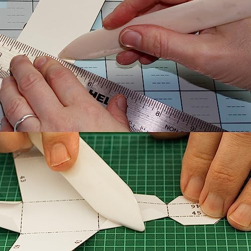 VENCINK Genuine Bone Folder Scoring Folding Creasing Burnishing Tool | 100% Cattle Bone, Origami Paper Creaser, For DIY Handmade Leather, Bookbinding, Scrapbooking, Paper Card Crafts