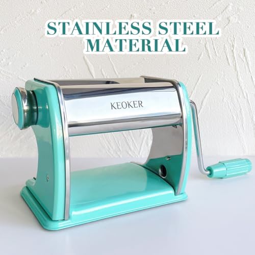KEOKER Clay Press Machine, Polymer Clay Press Machine for Making Clay Earrings, Polymer Clay Roller Machine, 7 Thickness Stainless Steel Polymer Clay Pasta Machine, Polymer Clay Tools