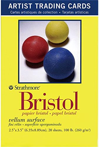 Strathmore Artist Trading Cards Vellum Bristol Paper, 2.5x3.5 inches, 20 Cards (100lb/270g) - Artist Paper for Adults and Students