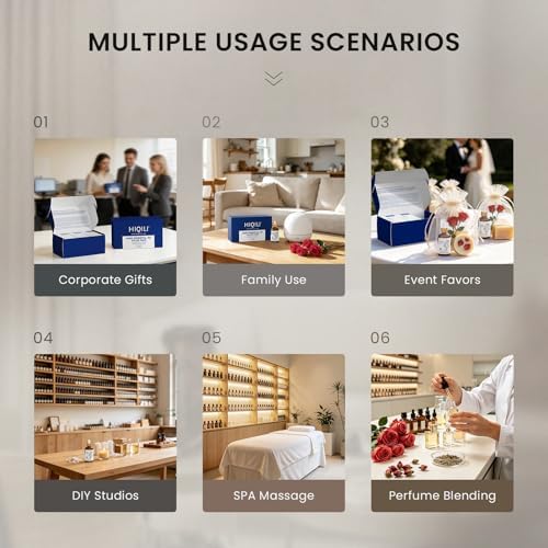 HIQILI Rose Fragrance Oil Set, 6-Pack for Skin, Diffuser & DIY Use