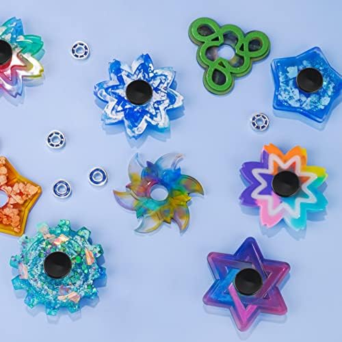 NiArt Fidget Spinner Bearings with Caps 48 Pack, Chrome Steel DIY Set